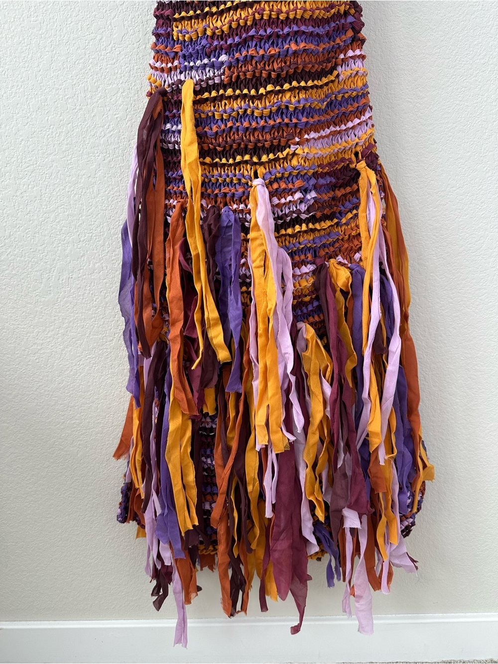 ULLA JOHNSON Emmalina Crochet
Fringe Cotton & Silk Maxi Dress SZ P - Picture 4 of 10